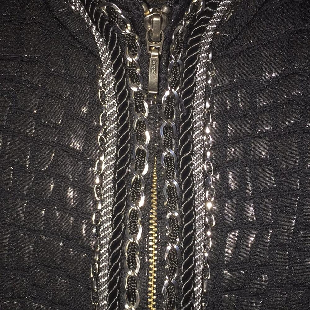 Chico's Alligator Pattern Black Jacket Size 2 - image 3